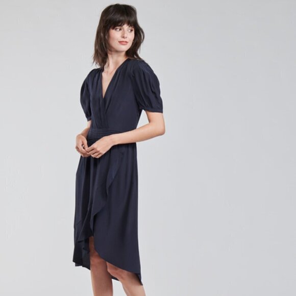 Anthropologie See u Soon Marine Wrap Style Midi Dress - Picture 2 of 14